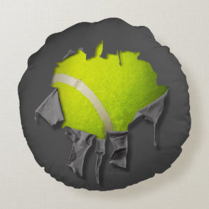 Torn Tennis Round Pillow