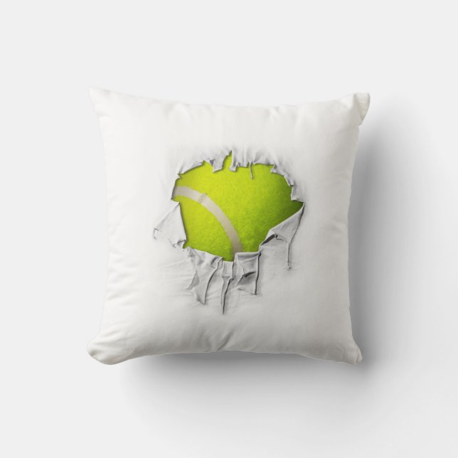 Torn Tennis Throw Pillow (Front)