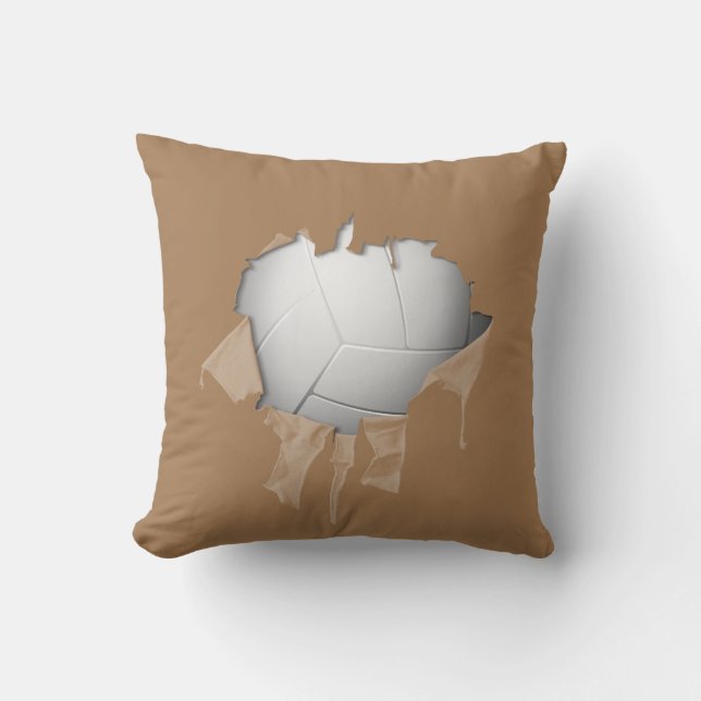 Torn Volleyball Dark Pillow (Front)