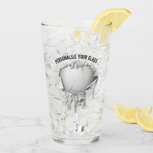 Torn Volleyball (Personalized) Glass