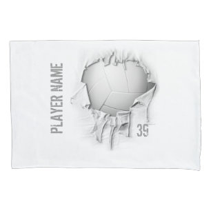 Torn Volleyball Personalized White Pillowcase