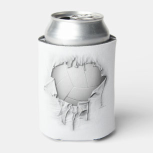 Torn Volleyball White Can Cooler