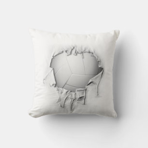 Torn Volleyball White Pillow