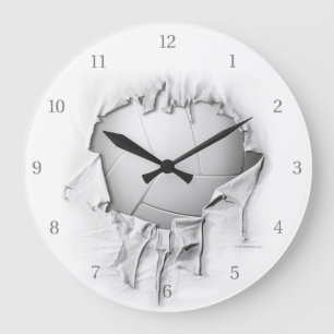 Torn Volleyball White Wall Clock