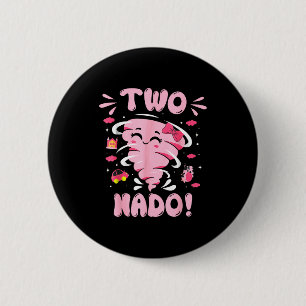 Tornado 2 Year Old Girl Birthday Two Nado 2nd Bday Inch Round Button