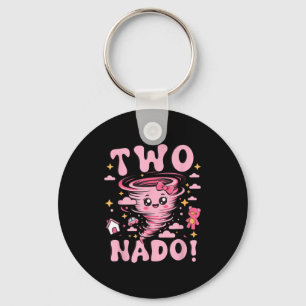 Tornado 2 Year Old Girl Birthday Two Nado 2nd Bday Keychain