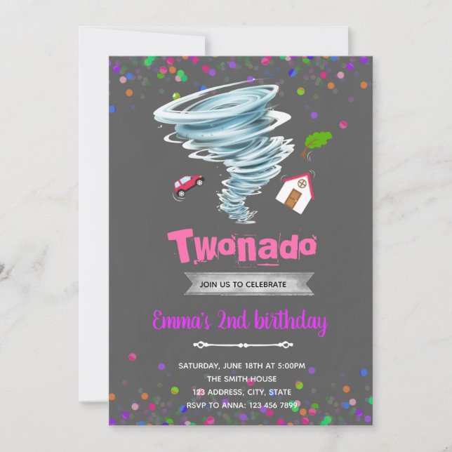 Tornado 2ème anniversaire invitation (Devant)
