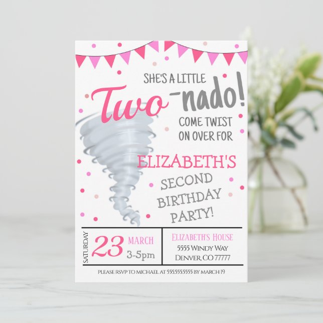 Tornado Birthday Party Invitation (Standing Front)