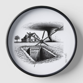 Tornado House Cellar with Cross Clock
