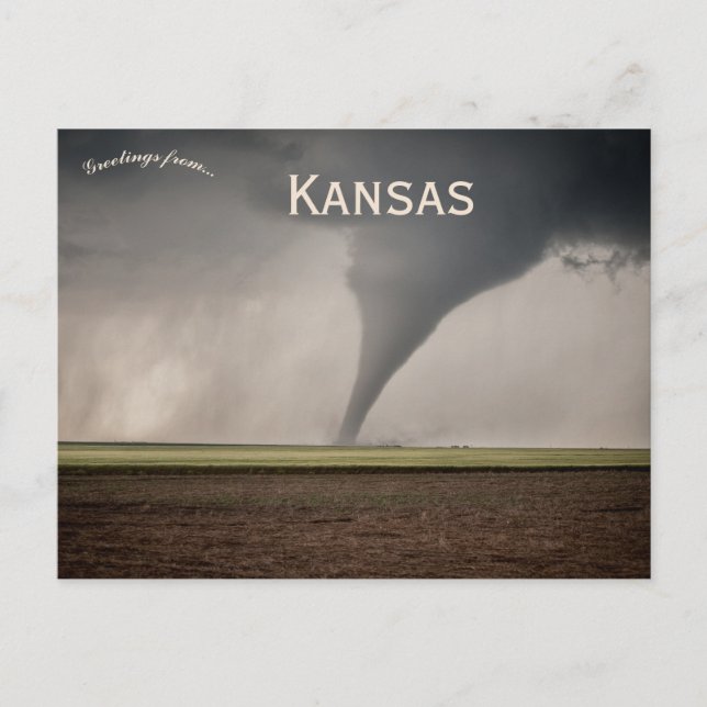 Tornado in Dodge City Kansas Postcard (Front)