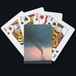 Tornado Playing Cards<br><div class="desc">A dangerous tornado or “twister” touches down in Oklahoma and is captured on film by storm chasers from the National Severe Storms Laboratory of NOAA. This twister has a dust and debris cloud forming at the ground surface in tornado alley.</div>