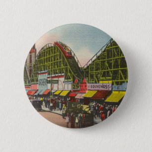 Tornado Roller Coaster - Coney Island NY /The Bobs 2 Inch Round Button