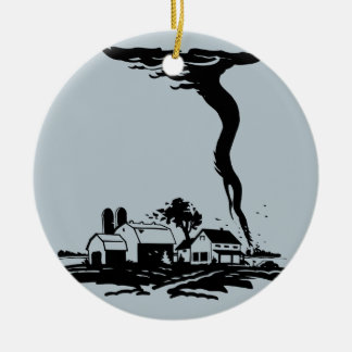 Tornado Storm Chaser Farm House Ceramic Ornament