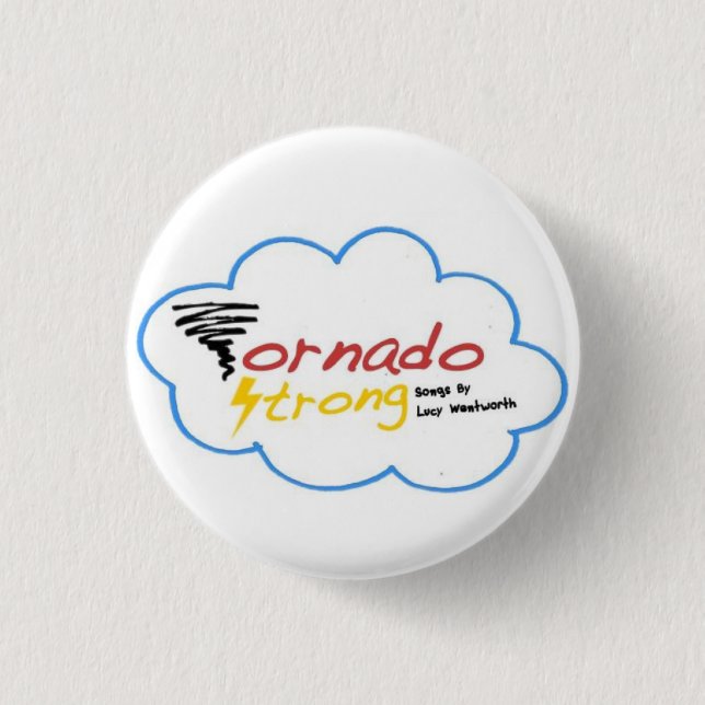 Tornado Strong logo badge 1 Inch Round Button (Front)