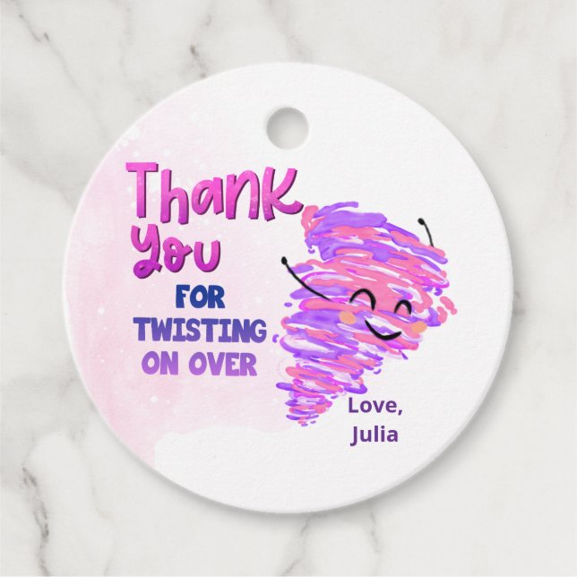 tornado thank you favour tags (Front)