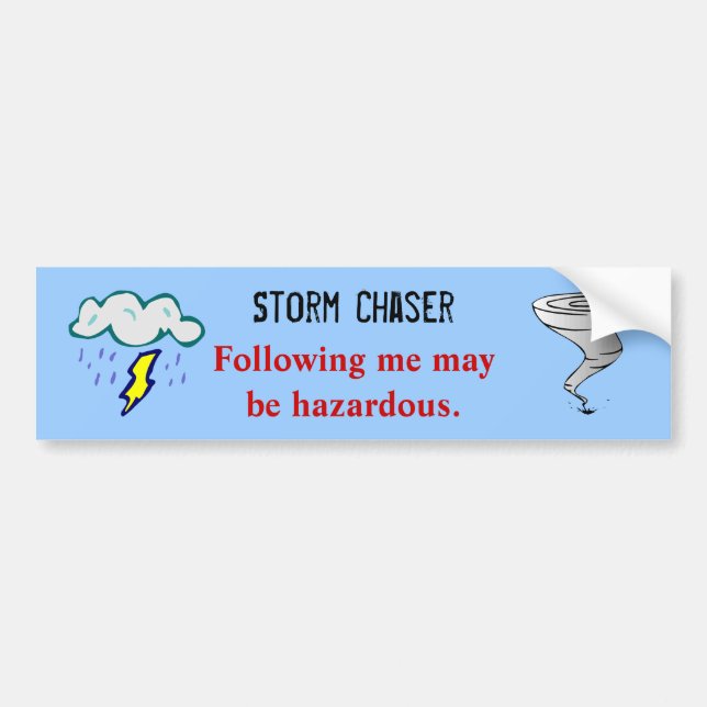 Tornado Twister Storm Chaser Design Bumper Sticker (Front)
