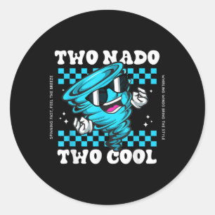Tornado Two Year Old Boy Birthday Two-nado 2nd Bda Classic Round Sticker