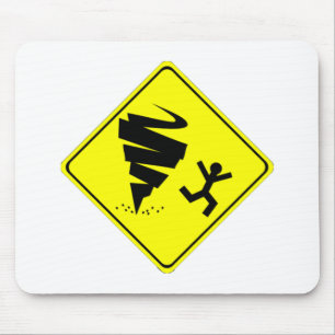 Tornado Warning Sign Mouse Pad