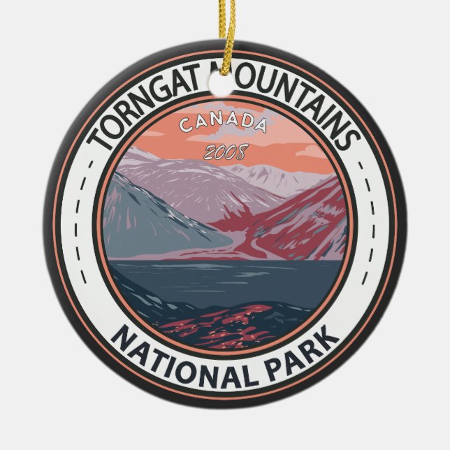 Torngat Mountains National Park Canada Badge Ceramic Ornament (Front)