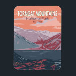 Torngat Mountains National Park Canada Vintage Magnet<br><div class="desc">Torngat Mountains National Park vector art design. In the park you can see polar bears and caribou roam amid some of Earth's oldest rocks.</div>