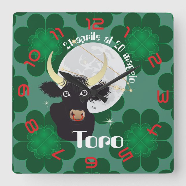 Toro 21 aple al 20 maggio Orologio Square Wall Clock (Front)