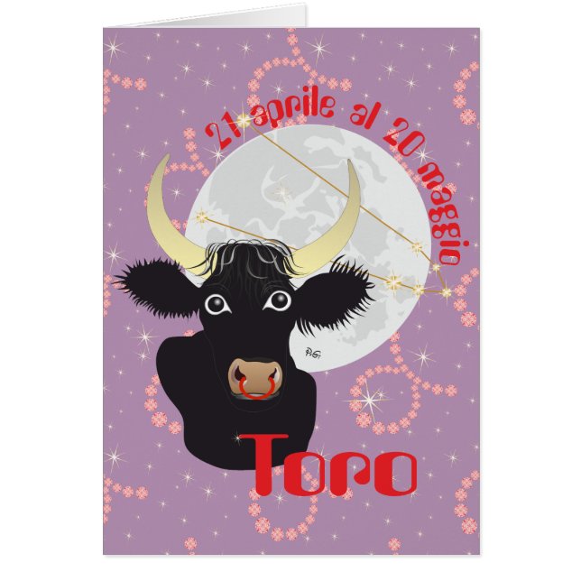 Toro 21 aprile al 20 maggio Biglietti d'auguri (Devant)
