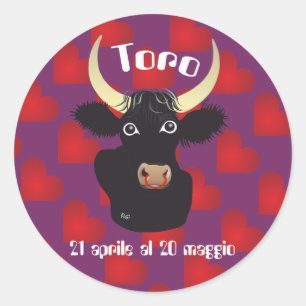 Toro 21 aprile al 20 maggio Etichetta Classic Round Sticker
