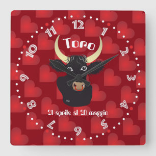 Toro 21 aprile al 20 maggio Orologio Square Wall Clock