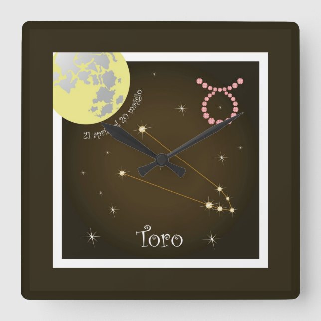 Toro 21 aprile al 20 maggio Uhr Square Wall Clock (Front)