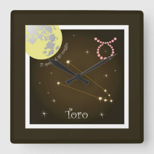 Toro 21 aprile al 20 maggio Uhr Square Wall Clock