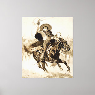 “Toro Toro” A Vaquero Roping a Steer Canvas Print