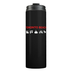 Toronto Beach Icons Dark Color Thermal Tumbler
