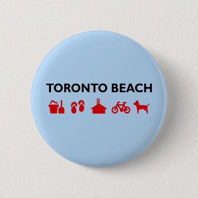 Toronto Beach Icons Light-Colour 2 Inch Round Button (Front)