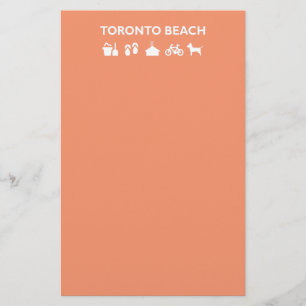 Toronto Beach Icons Monotone Dark Stationery