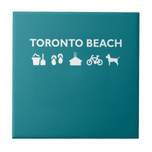 Toronto Beach Icons Monotone Dark Tile
