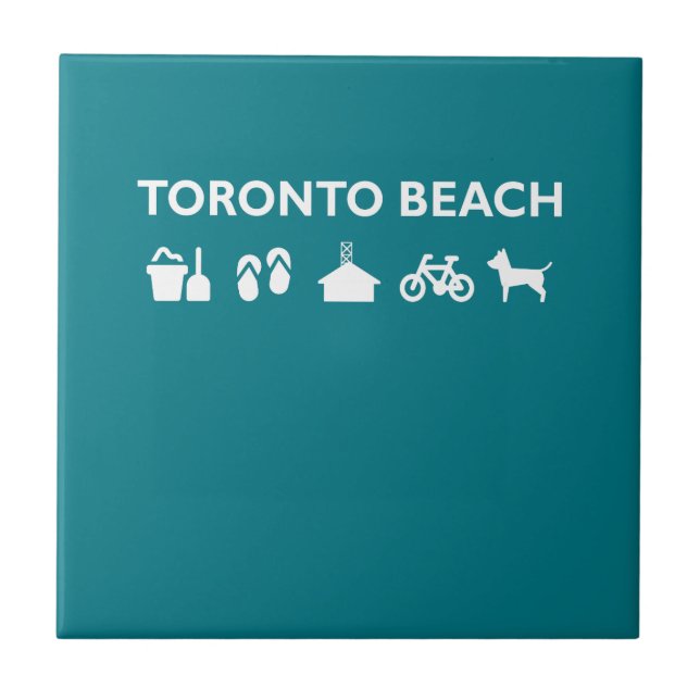 Toronto Beach Icons Monotone Dark Tile (Front)