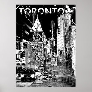 ࿗ Toronto, black and white collage  Poster