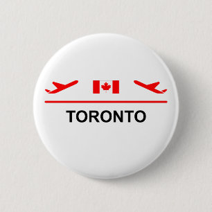 Toronto Canada Airport Plane Light-Colour 2 Inch Round Button