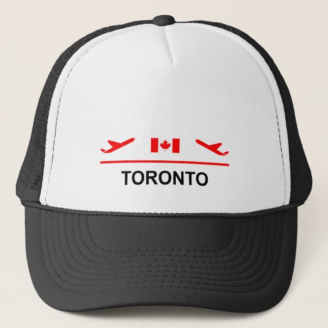 Toronto Canada Airport Plane Light-Colour Trucker Hat (Front)