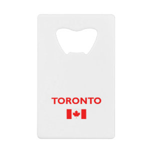 Toronto Canada Canadian Flag Dark Color Credit Card Bottle Opener