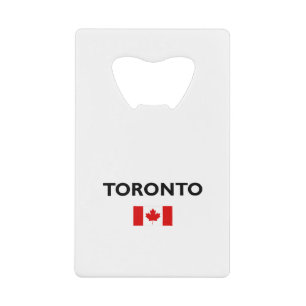Toronto Canada Canadian Flag Light-Color Credit Card Bottle Opener