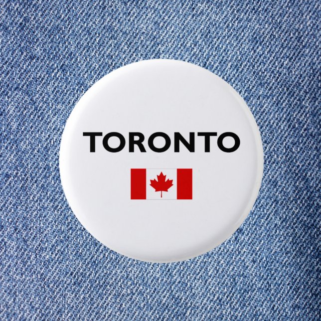 Toronto Canada Canadian Flag Light-Colour 1 Inch Round Button (Creator Uploaded)