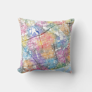 Toronto Canada City Map Throw Pillow