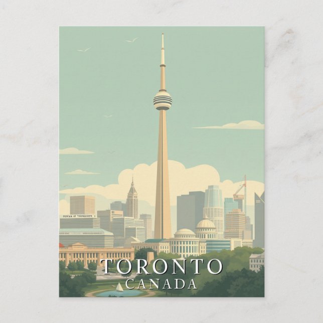 Toronto, Canada City Retro Art Postcard (Front)