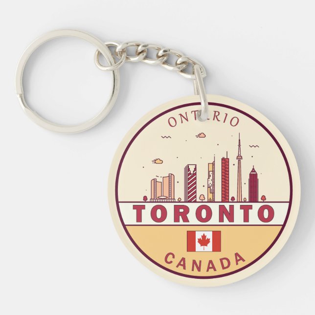 Toronto Canada City Skyline Emblem Keychain (Front)