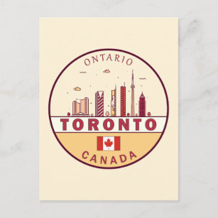 Toronto Canada City Skyline Emblem Postcard