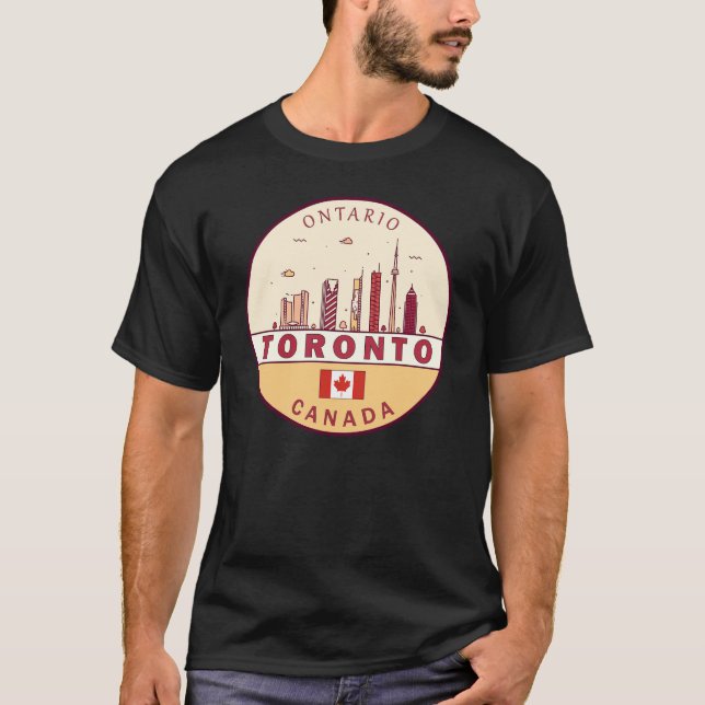 Toronto Canada City Skyline Emblem T-Shirt (Front)