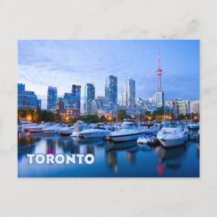 Toronto, Canada Downtown View with Boats  Postcard