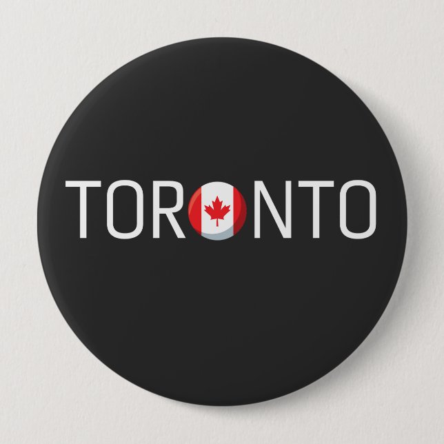 Toronto Canada Flag  4 Inch Round Button (Front)
