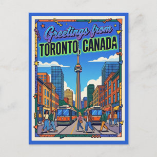 Toronto Canada Greetings Retro Postcard
